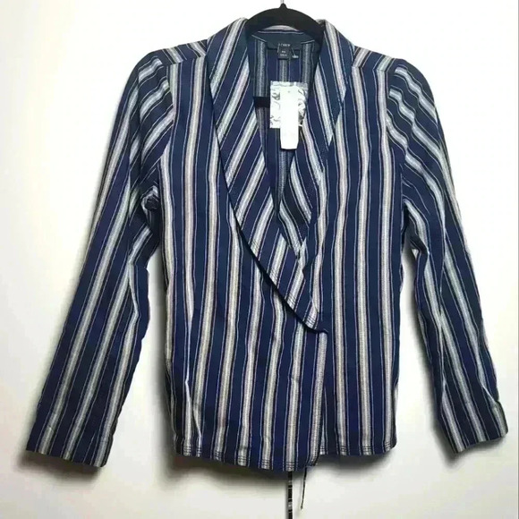 J. CREW NWT Stripped Wrap Jacket and Pant Set Size XSmall - Picture 3 of 16